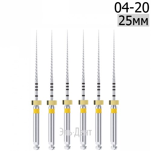 DK-Files  (ХВОСТОВИК 15ММ), 25мм, размер 04-20, машинные файлы, никель-титан, (6шт.). Eurofile 1231919105 - фото 437846