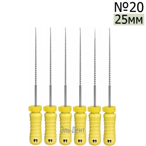 K-Files  25мм, №20, дрильборы ручные, сталь, (6шт.).  Eurofile 1231919180 - фото 437983