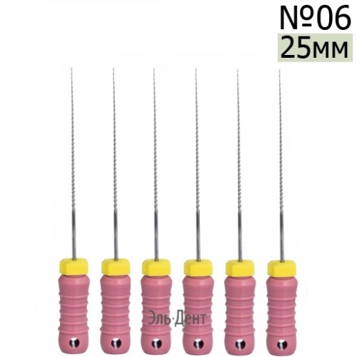 K-Files  25мм, №06, дрильборы ручные, сталь, (6шт.).  Eurofile 1231919176 - фото 437985