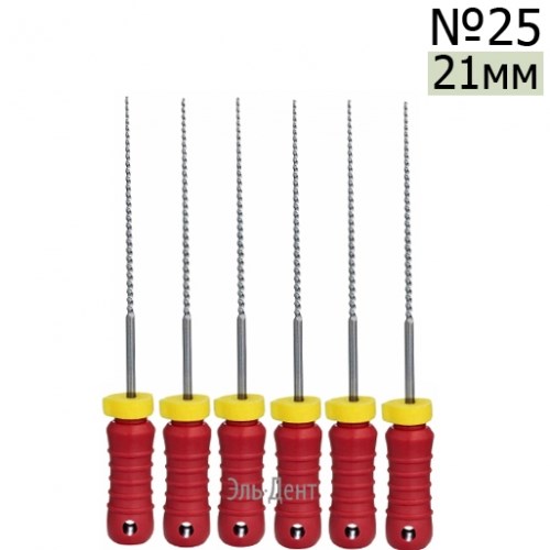 K-Files  21мм, №25, дрильборы ручные, сталь, (6шт.).  Eurofile 1231919170 - фото 437987