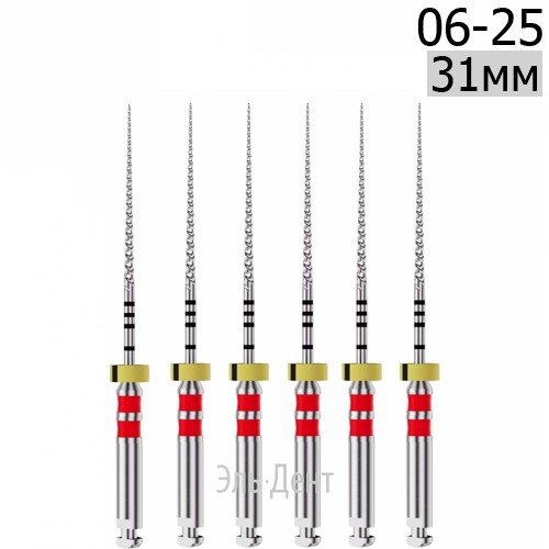 DK-Files  (ХВОСТОВИК 15ММ), 31мм, размер 06-25, машинные файлы, никель-титан, (6шт.). Eurofile 1231919126 - фото 437995