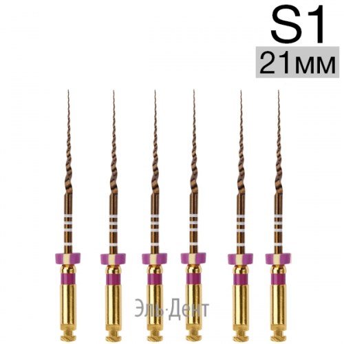 Ultratapers Gold S1, 21мм, стерильные машинные файлы, никель-титан, 6 шт., Eurofile 1231919252 - фото 438008