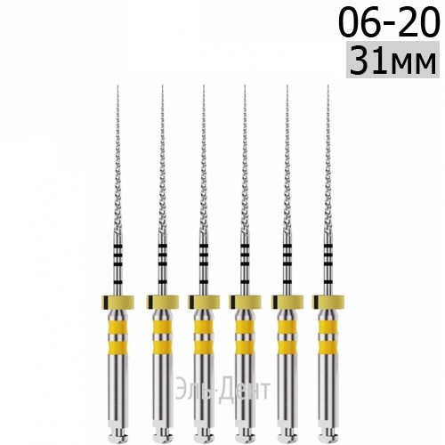 DK-Files  (ХВОСТОВИК 15ММ), 31мм, размер 06-20, машинные файлы, никель-титан, (6шт.). Eurofile 1231919125 - фото 438010