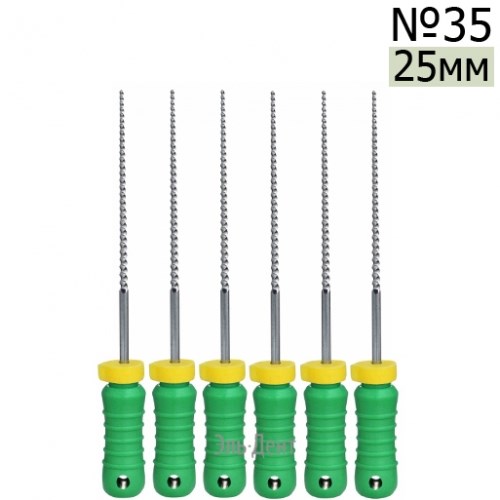 K-Files  25мм, №35, дрильборы ручные, сталь, (6шт.).  Eurofile 1231919183 - фото 438016