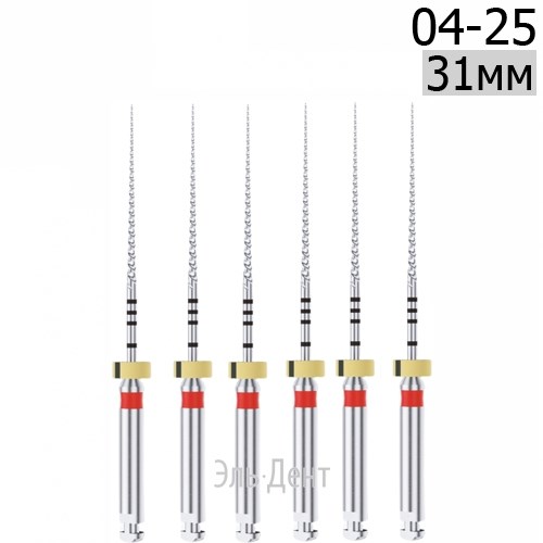 DK-Files  (ХВОСТОВИК 15ММ), 31мм, размер 04-25, машинные файлы, никель-титан, (6шт.). Eurofile 1231919120 - фото 438024