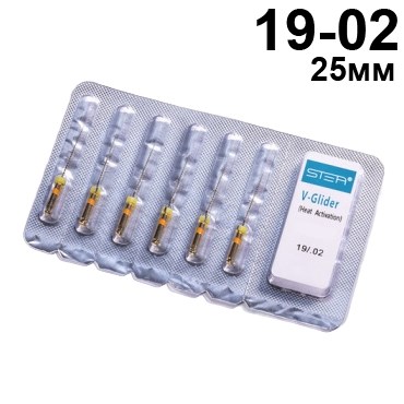 Файлы машинные V-Glider Gold, для создания ковровой дорожки, размер 19/.02, длина 25мм, никель-титан - 6 шт. STEA 1231918011 - фото 438237