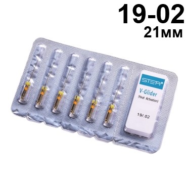 Файлы машинные V-Glider Gold, для создания ковровой дорожки, размер 19/.02, длина 21мм, никель-титан - 6 шт. STEA 1231918012 - фото 438262