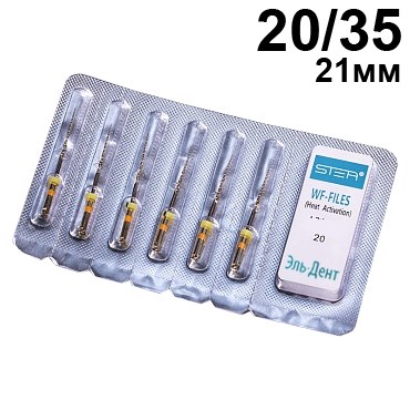 Файлы машинные WF-files Gold, реципрокные с ромбовидным сечением, ассорти размер 20- 35, 21мм, никель-титан - 6 шт. STEA 1231918008 - фото 438305