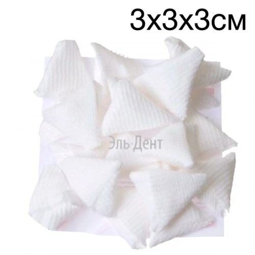 Тампон треугольный марлевый, нестерильный (3х3х3 см) 32г/м² (100шт.). Ньюфарм 1231920533 - фото 438678