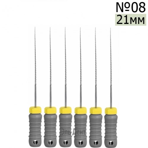 K-Files  21мм, №08, дрильборы ручные, сталь, (6шт.).  Eurofile 1231919166 - фото 438726