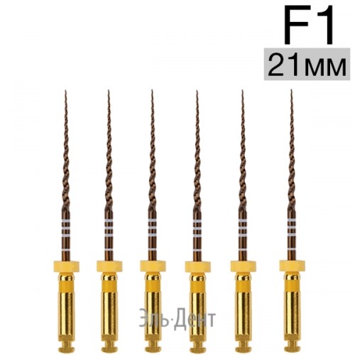 Ultratapers Gold F1, 21мм, стерильные машинные файлы, никель-титан, 6 шт., Eurofile 1231919247 - фото 438757