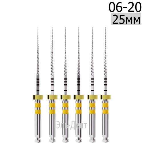 DK-Files  (ХВОСТОВИК 15ММ), 25мм, размер 06-20, машинные файлы, никель-титан, (6шт.). Eurofile 1231919111 - фото 438758
