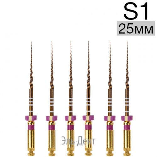 Ultratapers Gold S1, 25мм, стерильные машинные файлы, никель-титан, 6 шт., Eurofile 1231919261 - фото 438785