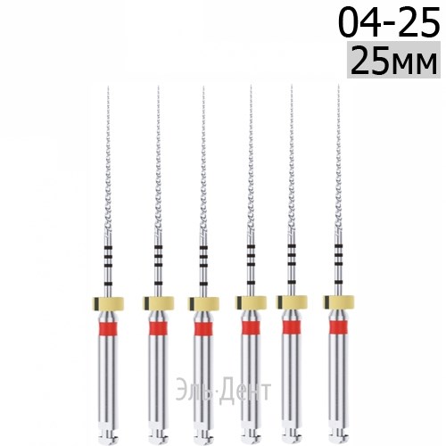 DK-Files  (ХВОСТОВИК 15ММ), 25мм, размер 04-25, машинные файлы, никель-титан, (6шт.). Eurofile 1231919106 - фото 438812
