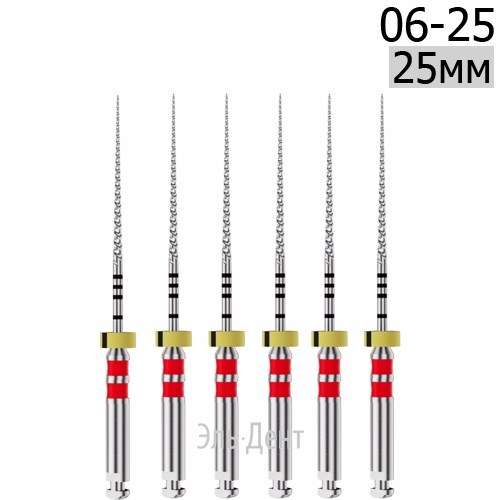 DK-Files  (ХВОСТОВИК 15ММ), 25мм, размер 06-25, машинные файлы, никель-титан, (6шт.). Eurofile 1231919112 - фото 439187