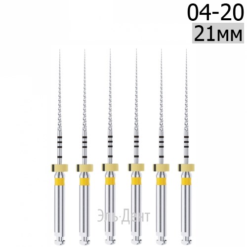 DK-Files  (ХВОСТОВИК 15ММ), 21мм, размер 04-20, машинные файлы, никель-титан, (6шт.). Eurofile 1231919088 - фото 439189