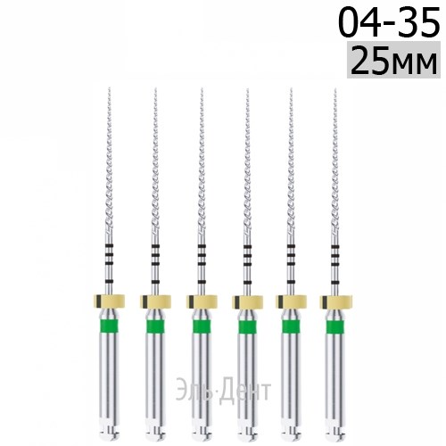 DK-Files  (ХВОСТОВИК 15ММ), 25мм, размер 04-35, машинные файлы, никель-титан, (6шт.). Eurofile 1231919108 - фото 439194