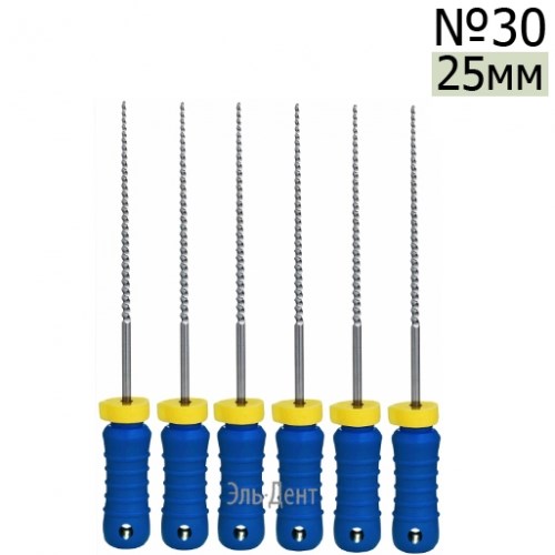K-Files  25мм, №30, дрильборы ручные, сталь, (6шт.).  Eurofile 1231919182 - фото 439200