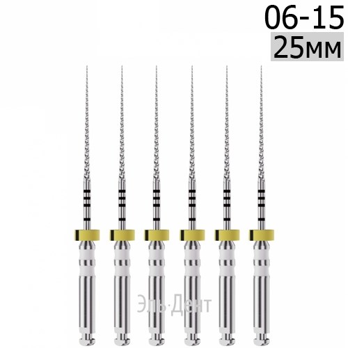 DK-Files  (ХВОСТОВИК 15ММ), 25мм, размер 06-15, машинные файлы, никель-титан, (6шт.). Eurofile 1231919110 - фото 439208