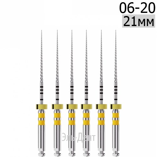 DK-Files  (ХВОСТОВИК 15ММ), 21мм, размер 06-20, машинные файлы, никель-титан, (6шт.). Eurofile 1231919094 - фото 439210