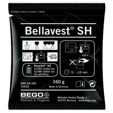 Паковочная масса BellaVest SH универсальная для коронок и мостов (160г). 1шт. BEGO 1231919765 - фото 439252