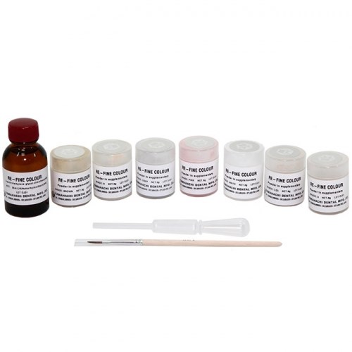 Re-fine Bright набор красителей (FULL SET: 3*6г. (A,B,C(D), 4*3г. (белый, серый, розовый, коричневый); жидкость 25мл, аксессуары) 1231912950 - фото 439280