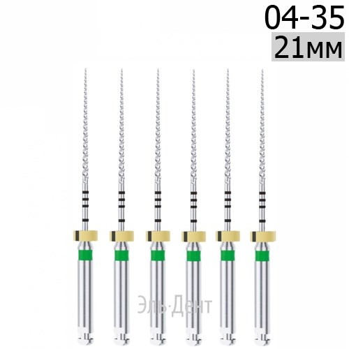 DK-Files  (ХВОСТОВИК 15ММ), 21мм, размер 04-35, машинные файлы, никель-титан, (6шт.). Eurofile 1231919091 - фото 439284