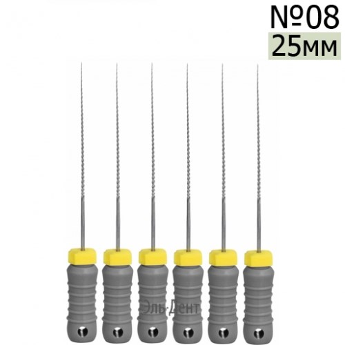 K-Files  25мм, №08, дрильборы ручные, сталь, (6шт.).  Eurofile 1231919177 - фото 439409