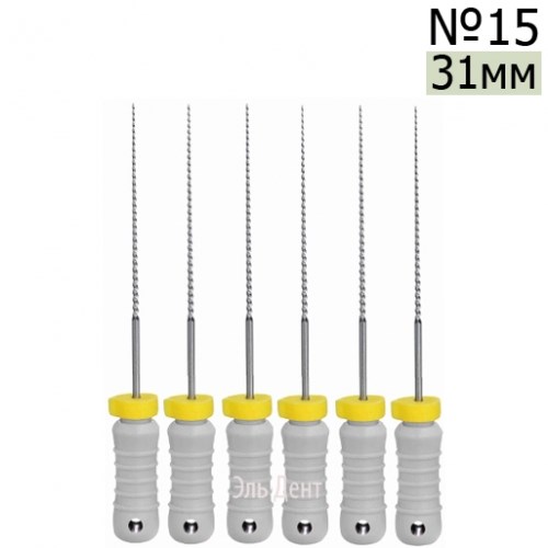 K-Files  31мм, №15, дрильборы ручные, сталь, (6шт.).  Eurofile 1231919190 - фото 439431
