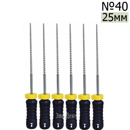 K-Files  25мм, №40, дрильборы ручные, сталь, (6шт.).  Eurofile 1231919184 - фото 439478