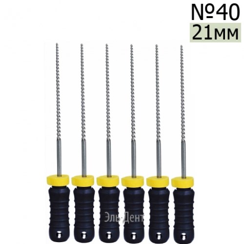 K-Files  21мм, №40, дрильборы ручные, сталь, (6шт.).  Eurofile 1231919173 - фото 439479