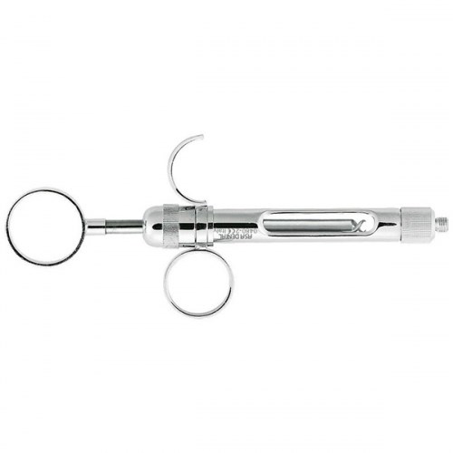 Шприц карпульный хромированный, с 1 кольцом и 1 половинчатым кольцом, ручная аспирация 1231917881 - фото 445419