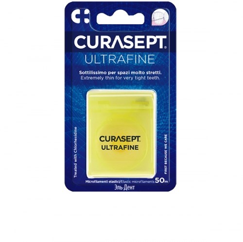 Зубная нить с хлоргексидином CURASEPT ULTRAFINE, 50м 1231917843 - фото 446126