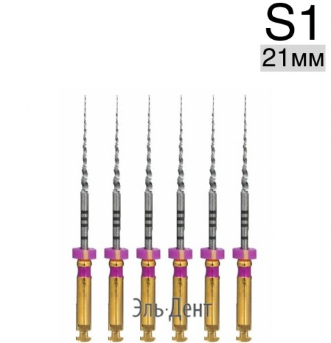Ultratapers Engine Use S1, 21мм, машинные файлы, никель-титан, (6шт.).Eurofile 1231919220 - фото 446384