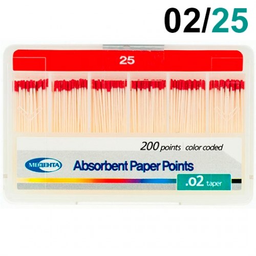 Штифты бумажные .02 №25 (200шт), Meta Biomed 00000000310 - фото 446742