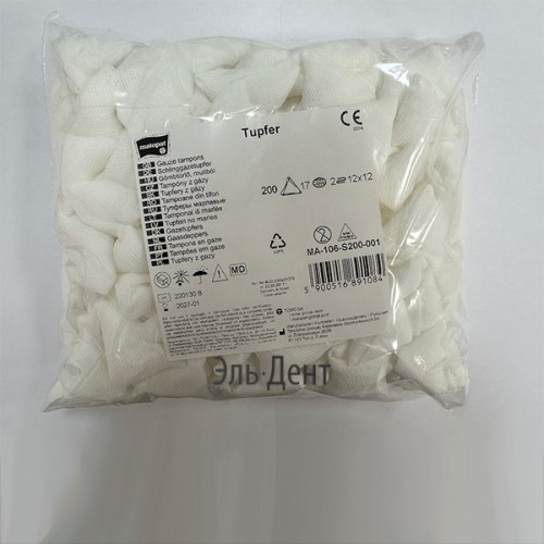 Тампоны треугольный, нестерильный, марлевый (5х5х5см), 200шт. Matopat 1231917412 - фото 447499