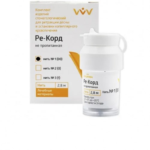 Нить ретракционная Ре-Корд №1/00/БЕЗ ПРОПИТКИ (2,8м)/ВладМиВа 1231916368 - фото 447943