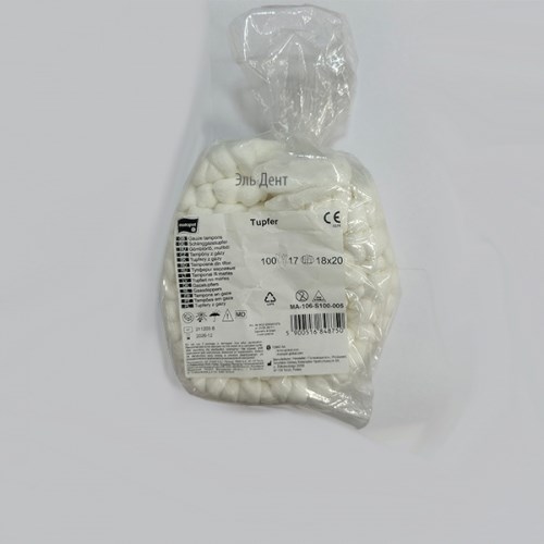 Тампоны усик, нестерильный, марлевый (18х20см), 100шт. Matopat 1231917418 - фото 448069