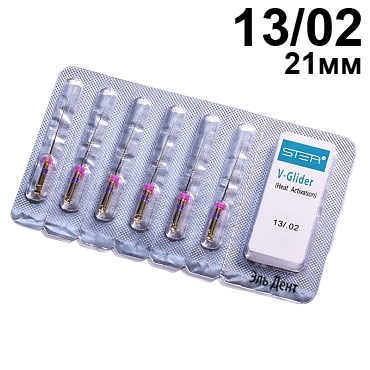 Файлы машинные V-Glider Gold, для создания ковровой дорожки, размер 13/.02, длина 21мм, никель-титан - 6 шт. STEA 1231918017 - фото 448091