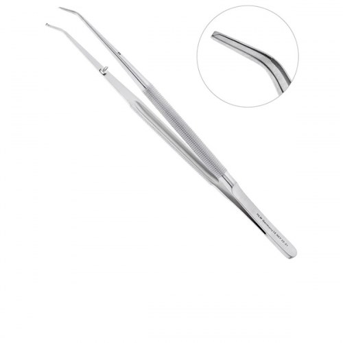 Микро-Пинцет 18,0 см хирургический изогнутый Gomel 1231916189 - фото 448912