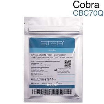 Штифты стекловолоконные, кварцевые Crystal Quartz Fiber Post "Cobra" конические, с широкой экстракорональной частью, 1,2-0,7-16мм. (10шт.) CBC70Q. STEA 1231918001 - фото 450246