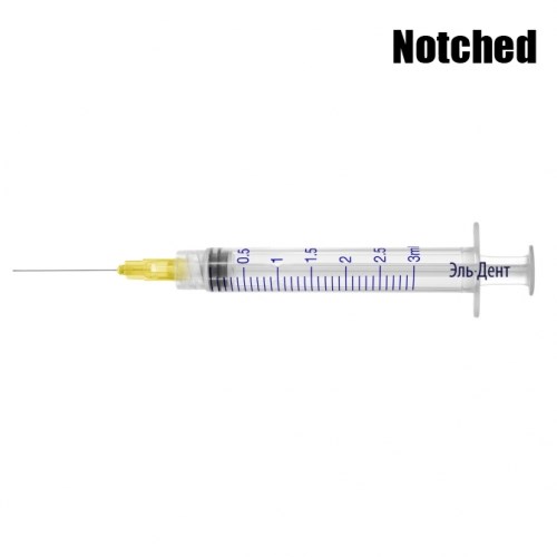 Шприц для промывания каналов со сменной иглой Notched эндодонтический 3 мл, Apexmed 1231918960 - фото 450387