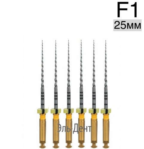 Ultratapers Engine Use F1, 25мм, машинные файлы, никель-титан, (6шт.).Eurofile 1231919224 - фото 450666