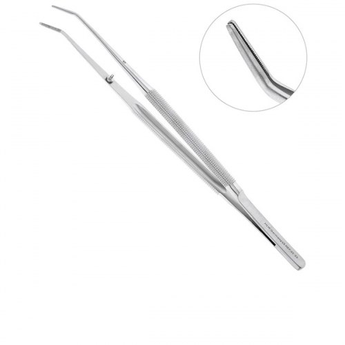 Микро-Пинцет 18,0 см анатомический изогнутый Gomel 1231916193 - фото 451029