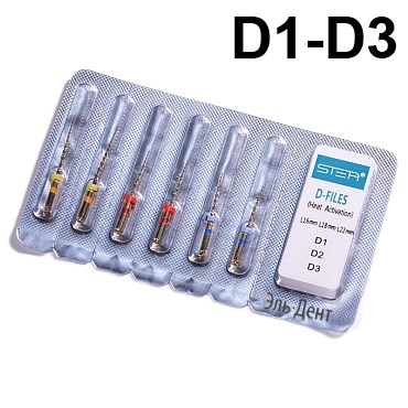 Файлы машинные D-files Gold, для перелечивания, размер D1-D3, 16-18-22мм, 6 шт. STEA 1231918006 - фото 451160