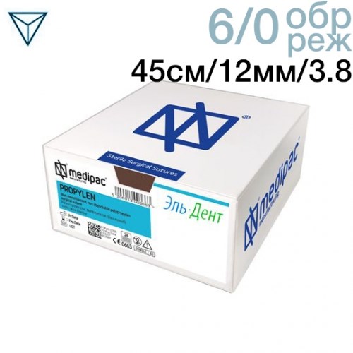 Профимед 6/0 45см 12мм 3/8 обратно-режущая 24шт неокрашенный 1231916756 - фото 451220