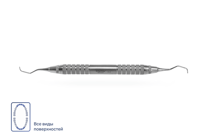 Кюрета Gracey ¾ для обработки фронтальных зубов (все поверхности) 4102 - фото 451247