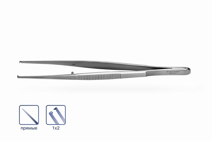 Пинцет Semken-Taylor хирургический 1x2 прямой 14 см 5357 - фото 451255