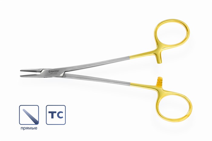 Иглодержатель Crile-Wood с вставками 15 см 1102 - фото 451284