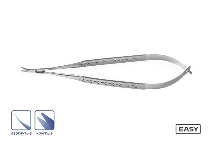Ножницы микрохирургические Castroviejo Easy изогнутые 16 см 2114 - фото 451286